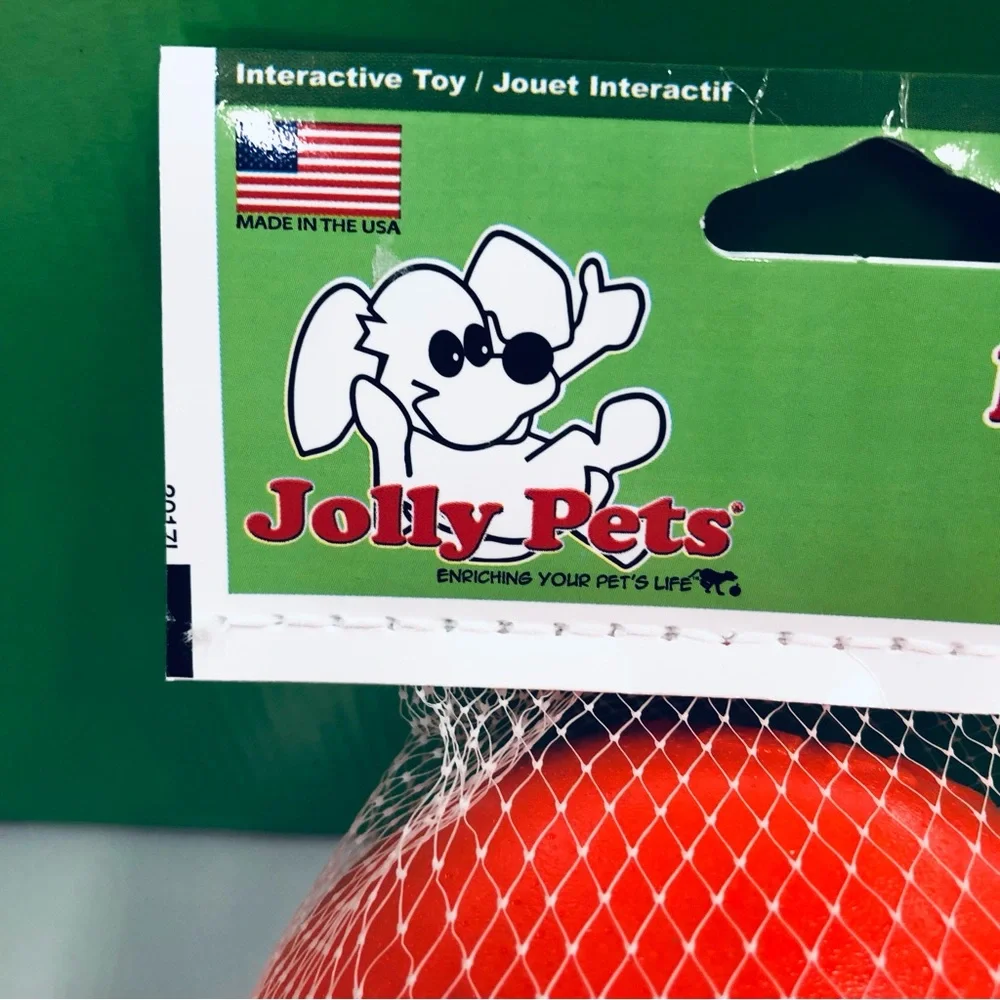 💥$12💥NEW JOLLY PETS Dog Toy Ball Bounce-N-Play for Small Dog ~4.5” Orange